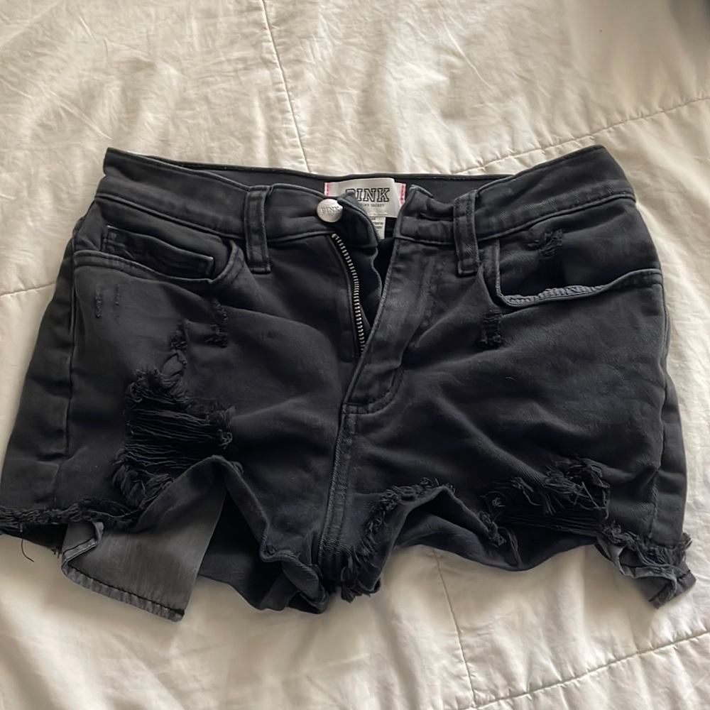 Victoria’s Secret PINK black denim shorts